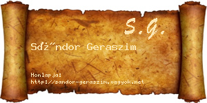 Sándor Geraszim névjegykártya